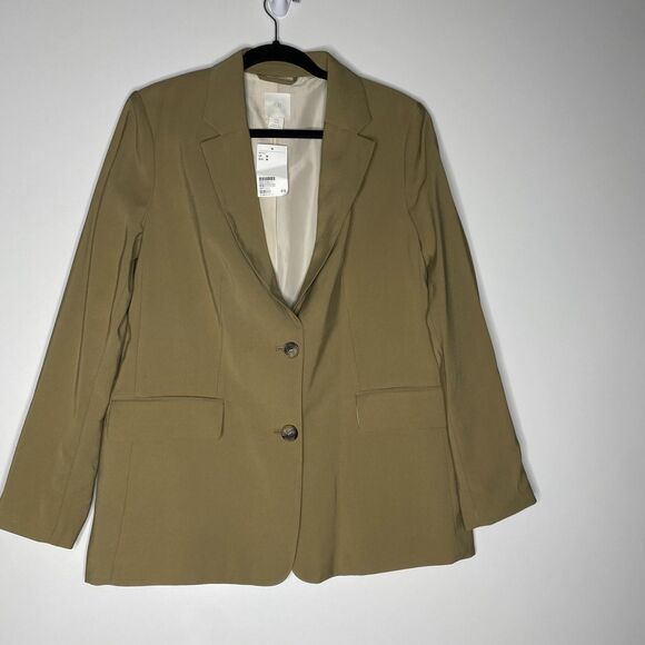 New H&M Unstructured Two Button Blazer Women's Size Medium - Picture 1 of 7